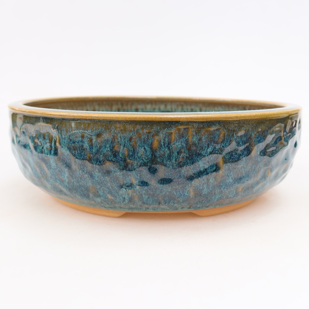 Ceramic bonsai pot, 23 x 23 x 7 cm, blue