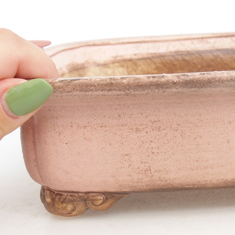 Ceramic bonsai bowl 20 x 17 x 6 cm, pink