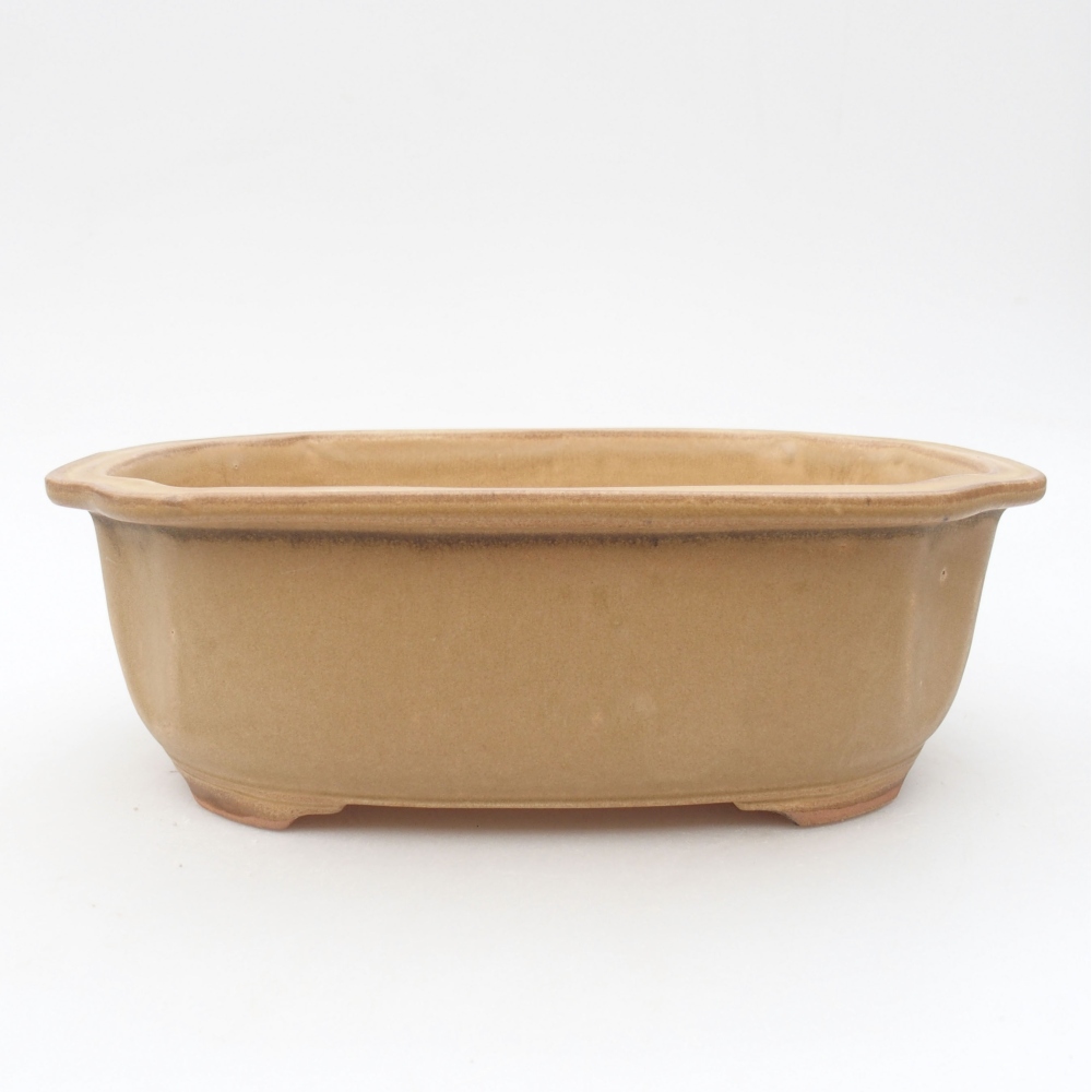 Ceramic bonsai bowl 22,5 x 17,5 x 7,5 cm, color beige
