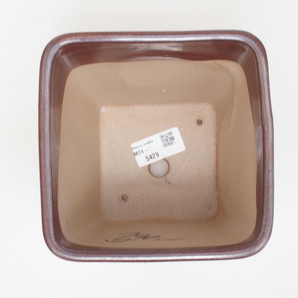 Ceramic bonsai bowl 13,5 x 13,5 x 14,5 cm, color brown