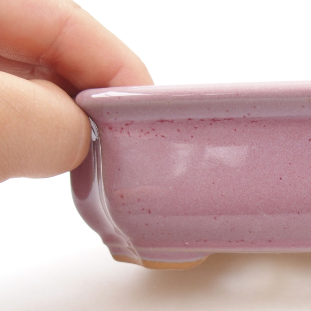 Ceramic bonsai bowl 12 x 9 x 4,5 cm, color pink