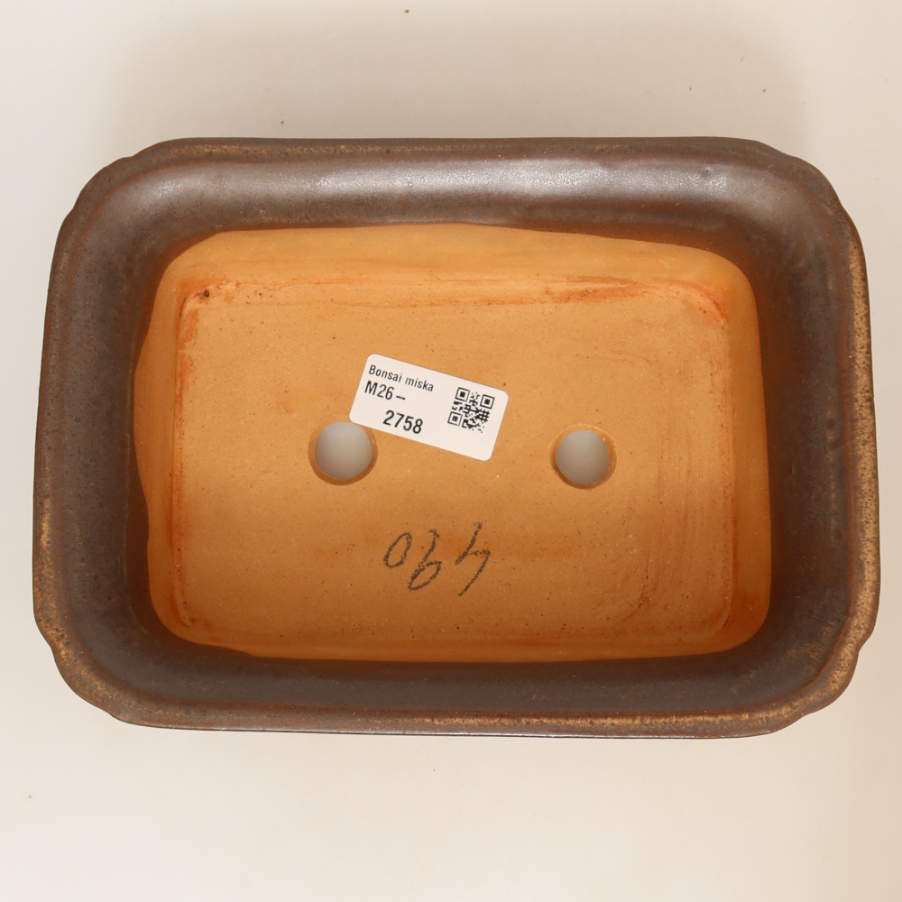 Ceramic Bowl, 20 x 15.5 x 5.5 cm, brown