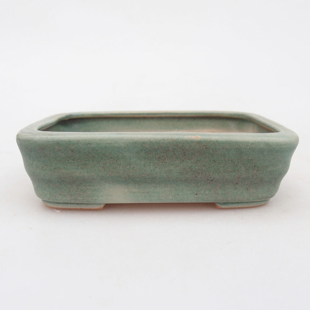 Ceramic bonsai bowl 11,5 x 8,5 x 3 cm, green