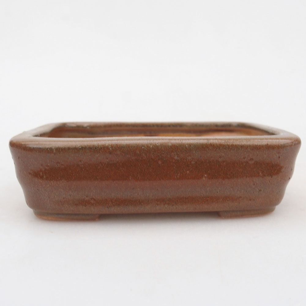 Ceramic bonsai bowl 11,5 x 8,5 x 3 cm, brown