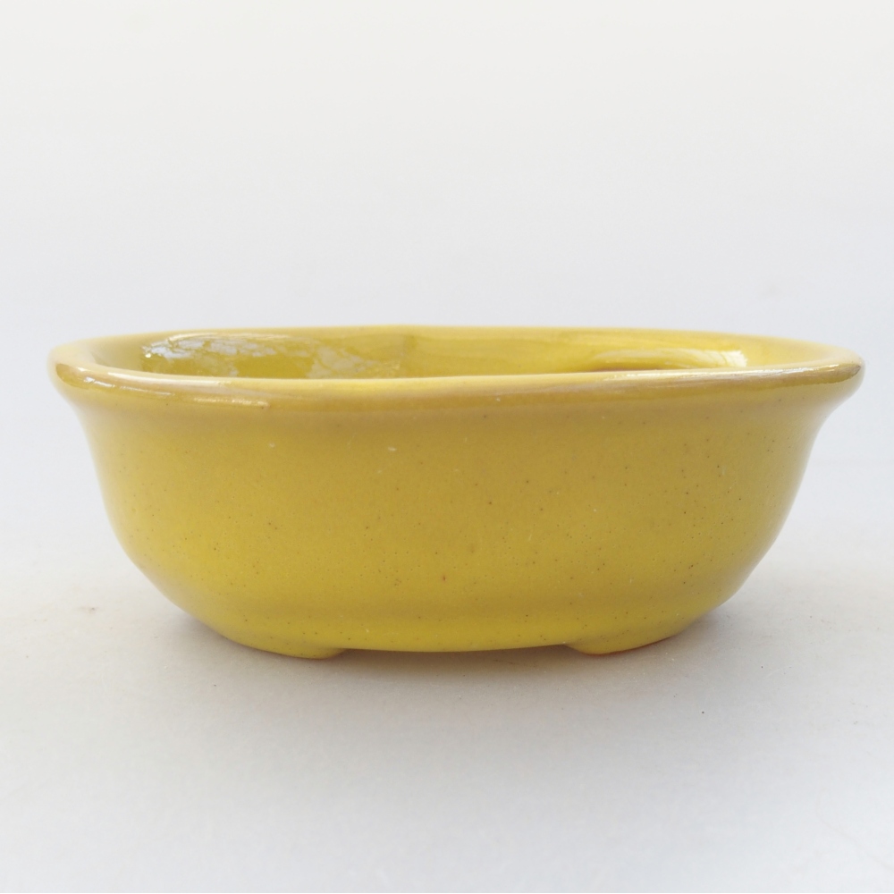 Ceramic bonsai bowl 11 x 9 x 4 cm, yellow