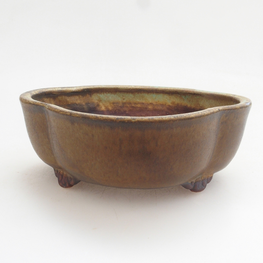 Ceramic bonsai bowl 13 x 12,5 x 5 cm, color green