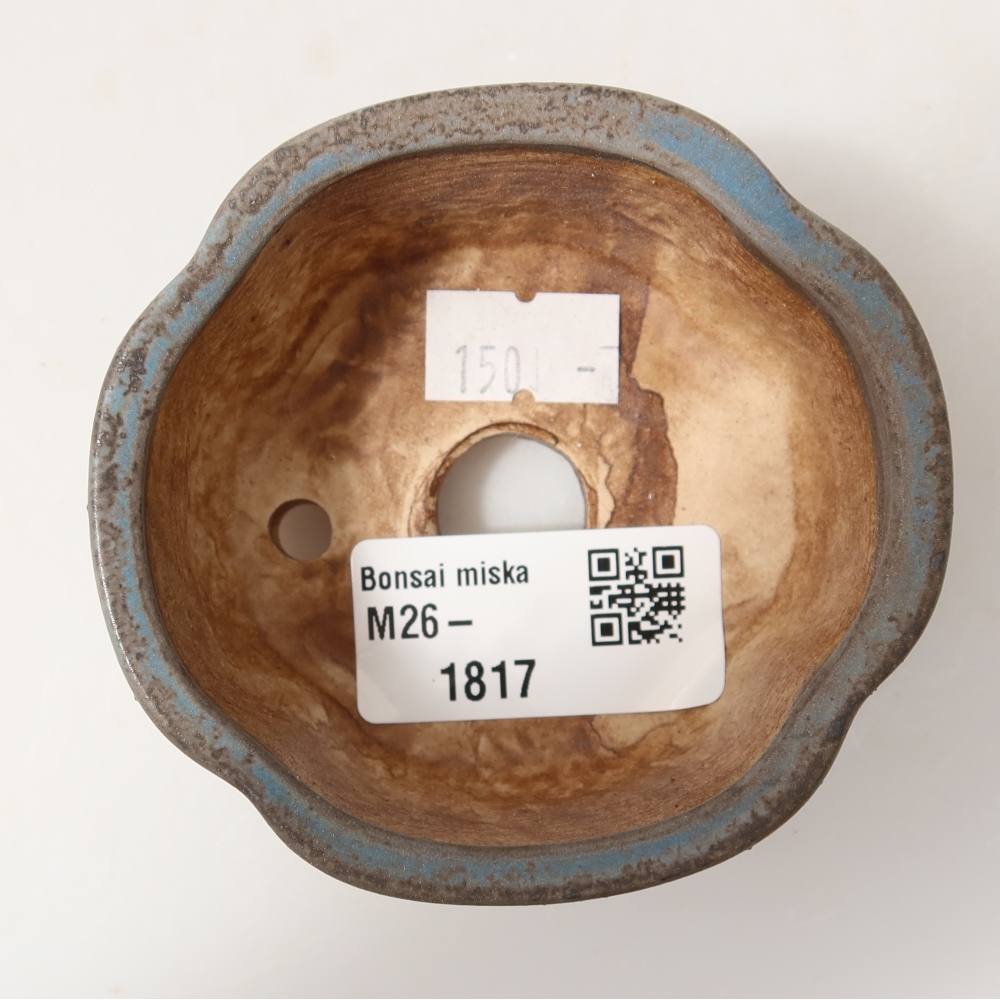 Ceramic bonsai pot, 8 x 7.5 x 3.5 cm, blue