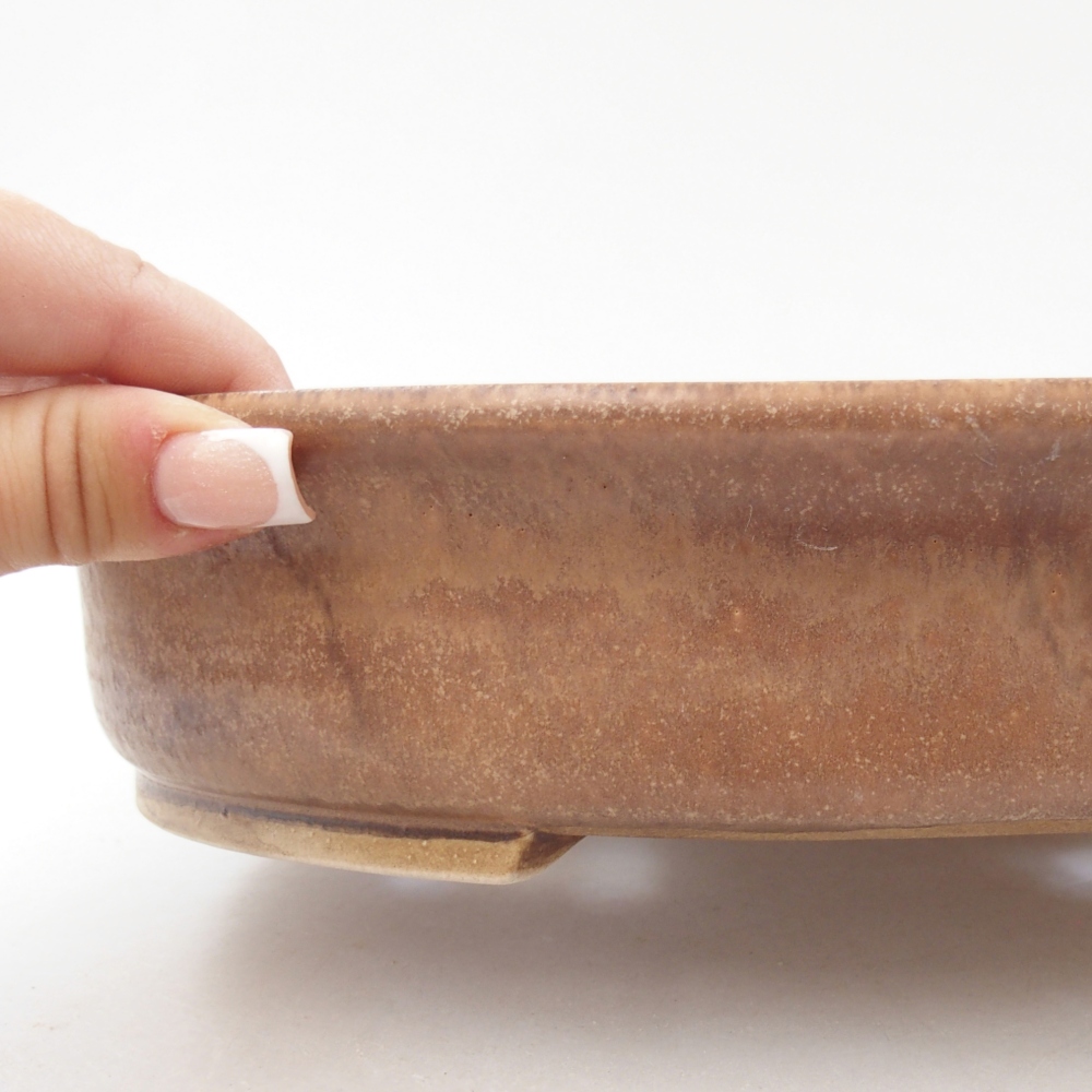 Ceramic bonsai bowl 26,5 x 23,5 x 5,5 cm, colour beige