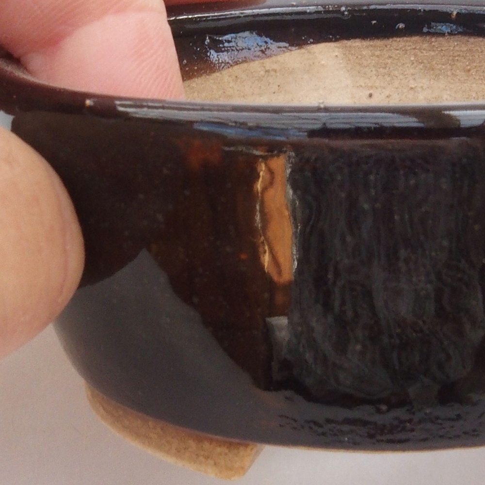 Ceramic bonsai bowl 10,5 x 9 x 4 cm, color black