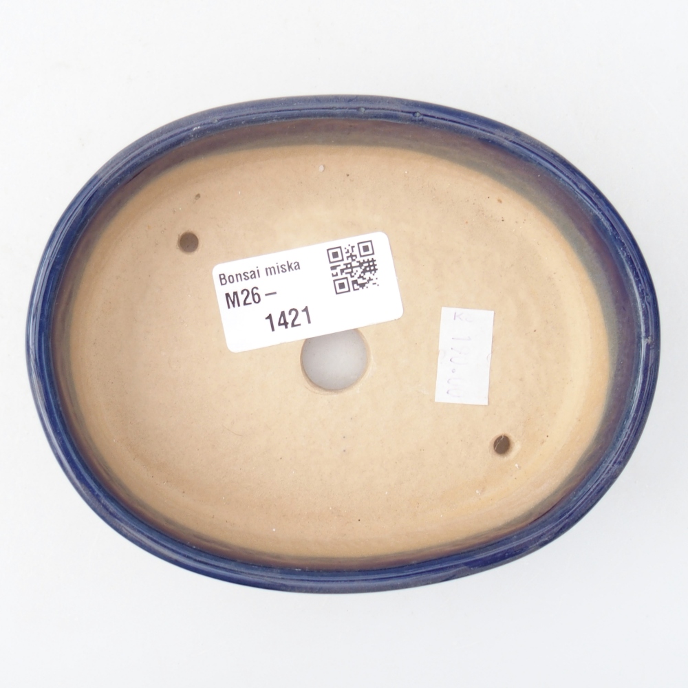 Ceramic bonsai bowl 12,5 x 10 x 3,5 cm, colour blue
