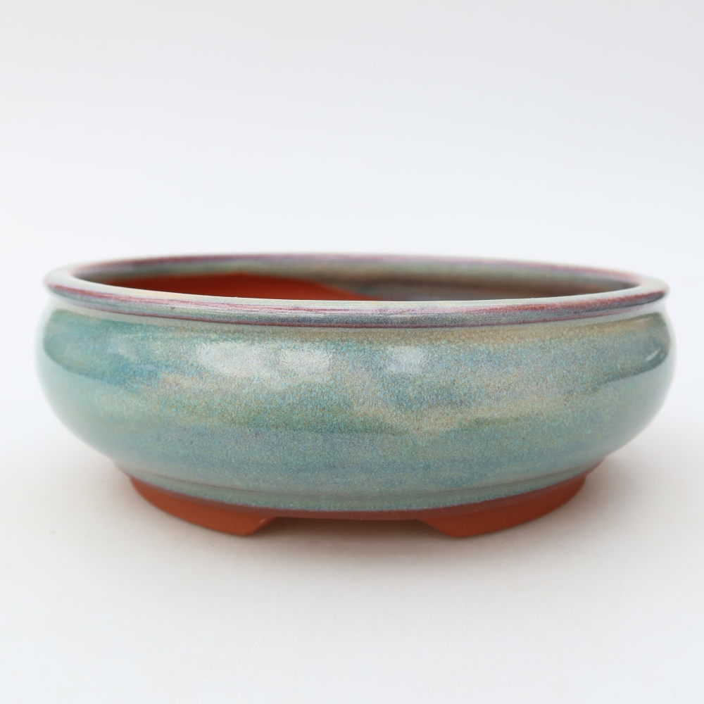 Ceramic bonsai bowl 17 x 17 x 6 cm, green