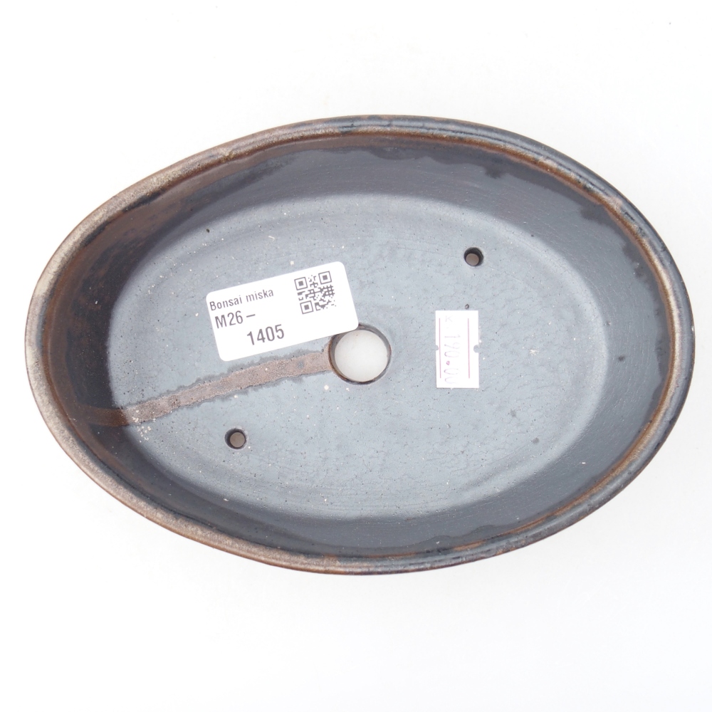 Ceramic bonsai bowl 16,5 x 11,5 x 4,5 cm, brown