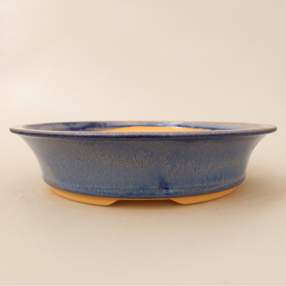 Ceramic bonsai pot, 25 x 25 x 6 cm, blue