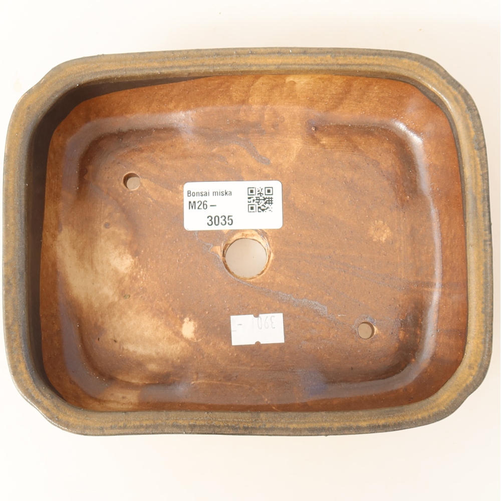 Ceramic bonsai pot, 18 x 14 x 4.5 cm, brown
