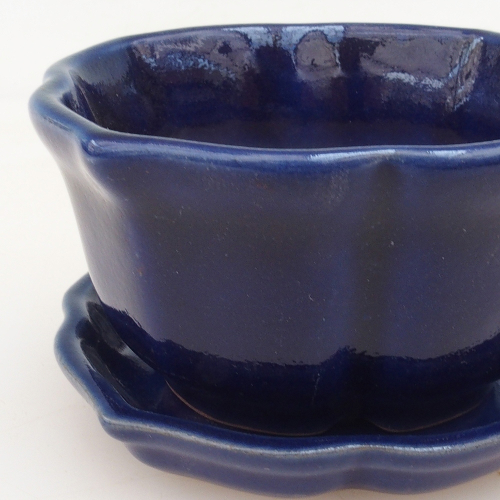 Bonsai bowl + saucer H95 - blue