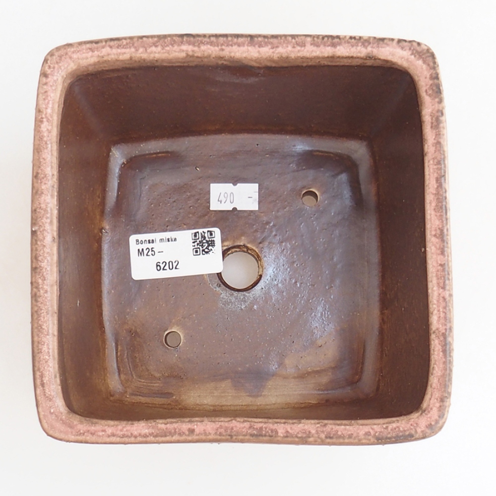 Ceramic bonsai bowl 15 x 15 x 9,5 cm, pink