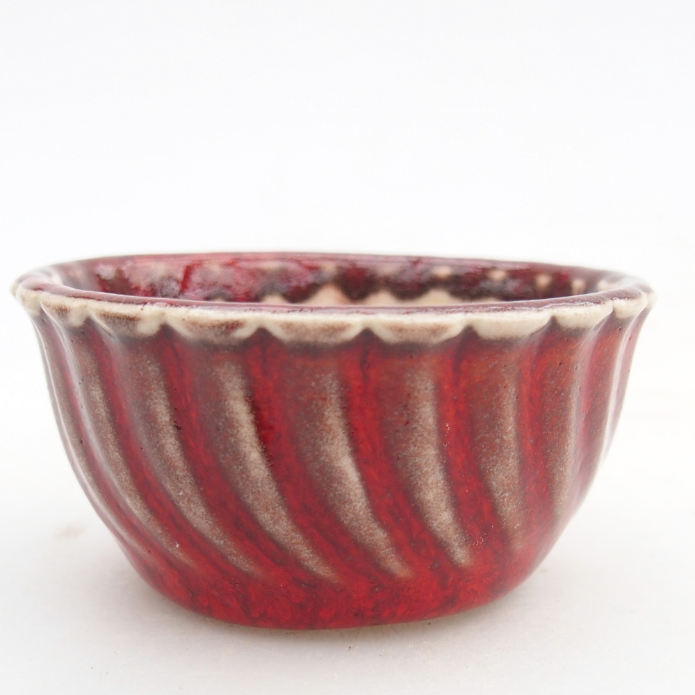 Mini bonsai bowl 5,5 x 5,5 x 2,5 cm, colour red