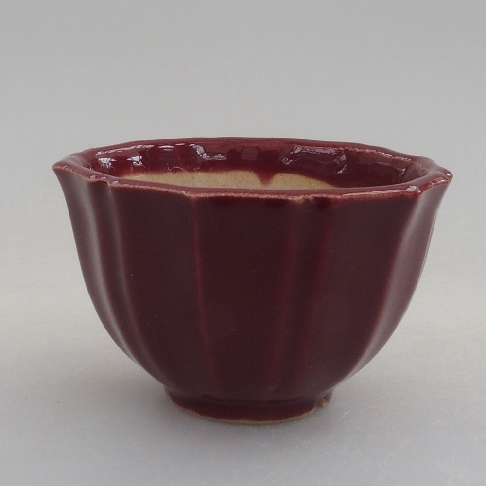 Mini bonsai bowl 5 x 5 x 3 cm, color burgundy