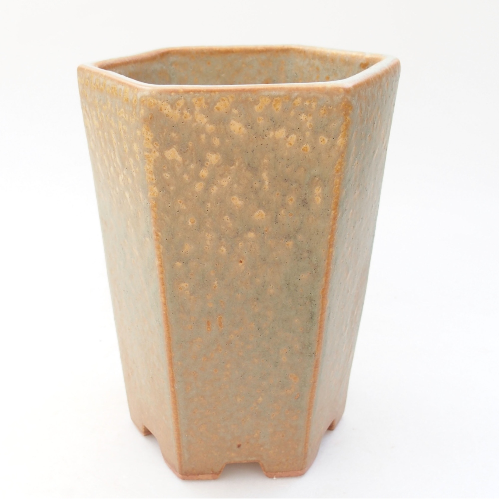 Ceramic bonsai bowl 13 x 11,5 x 17 cm, color green