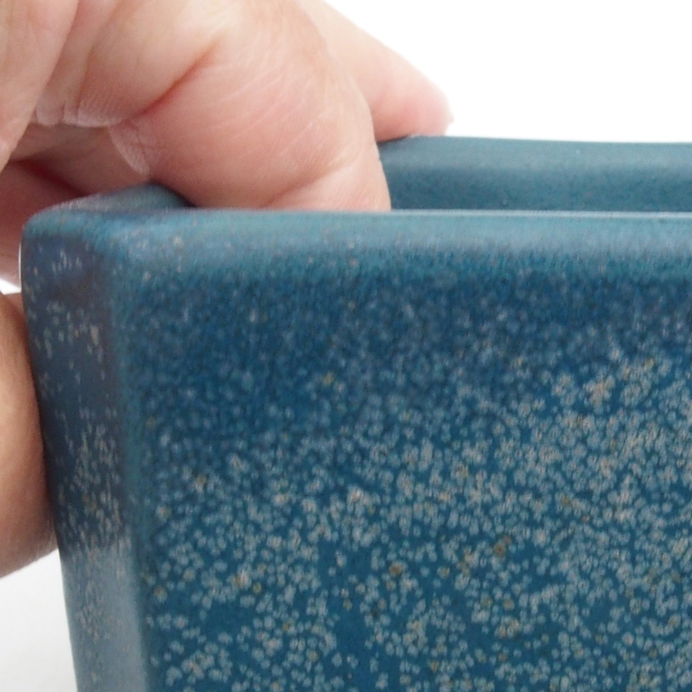 Ceramic bonsai bowl 9,5 x 9,5 x 7 cm, color blue