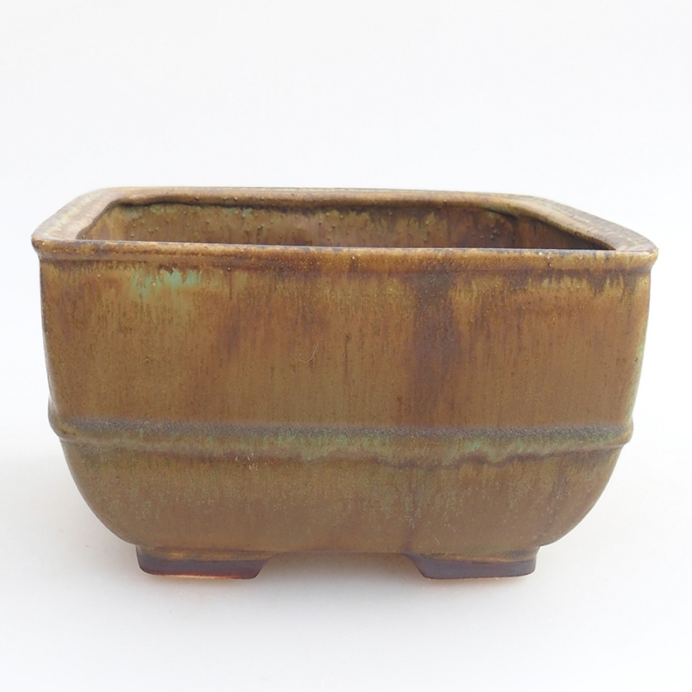 Ceramic bonsai bowl 16 x 16 x 9 cm, color green
