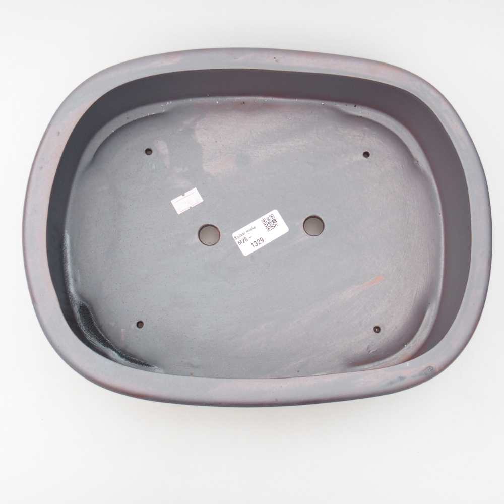 Ceramic bonsai bowl 32 x 25 x 8 cm, metal colour