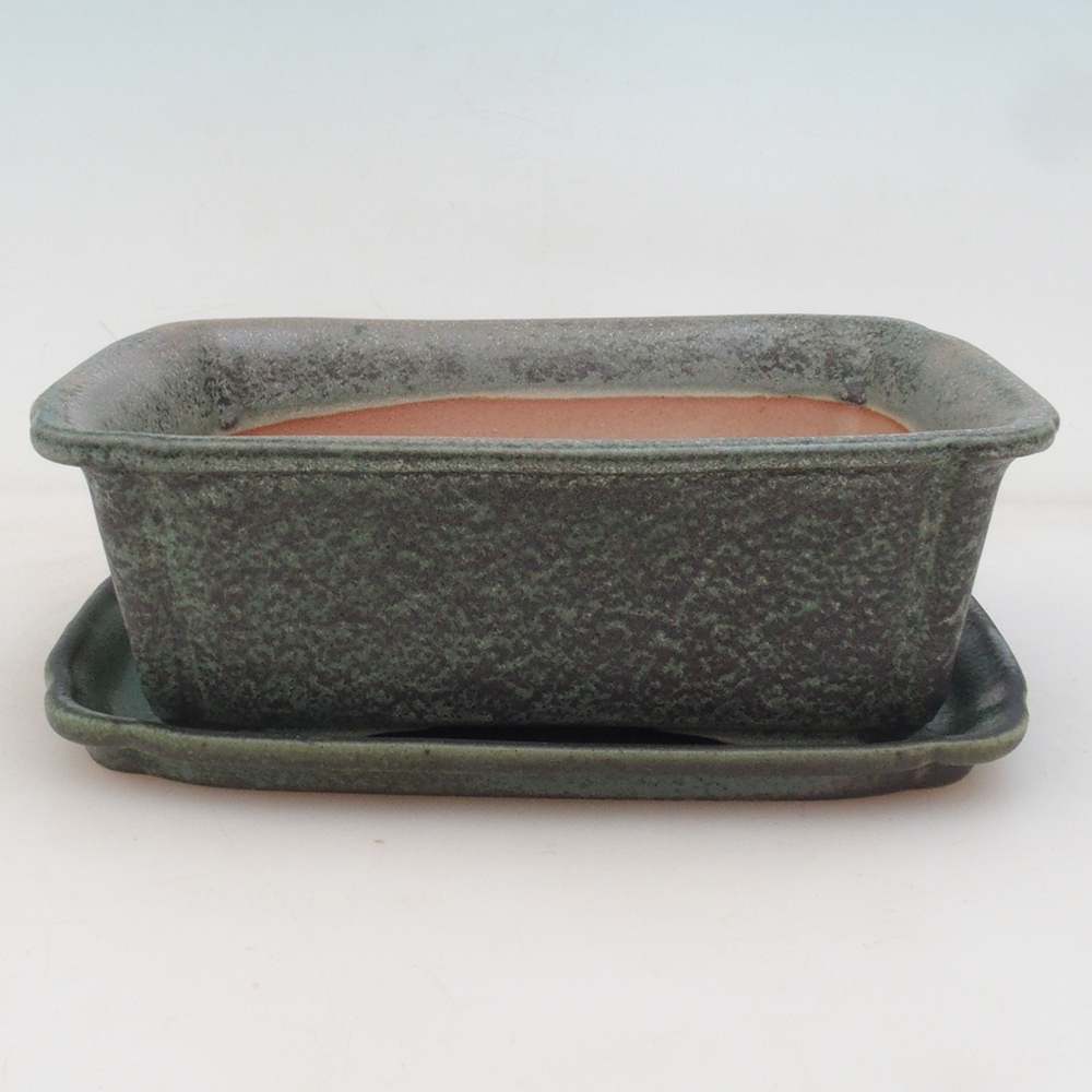 Bonsai bowl + saucer H50 - green
