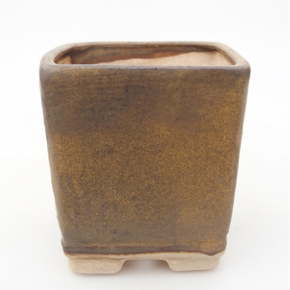 Ceramic bonsai bowl 6,5 x 6,5 x 7 cm, brown