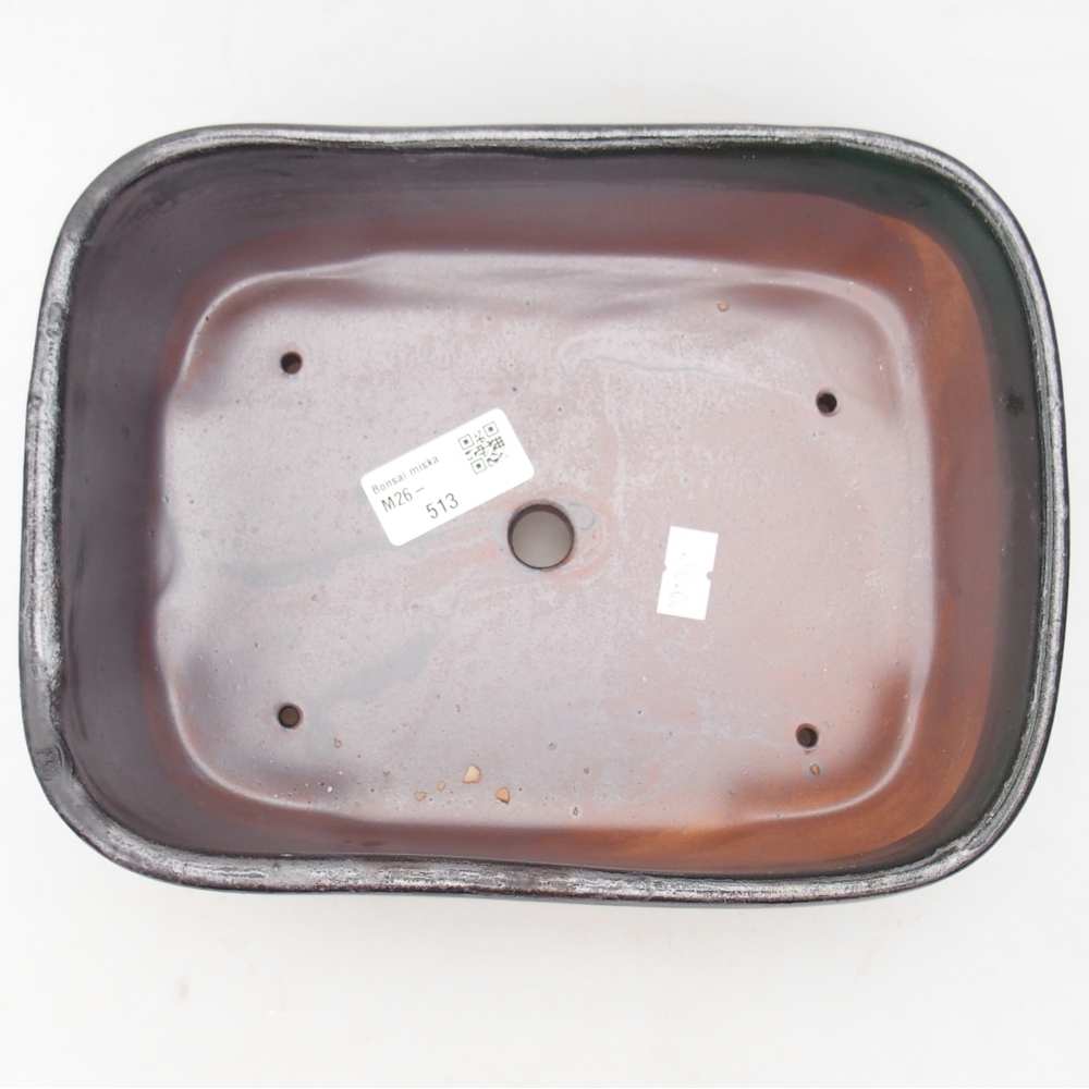 Ceramic bonsai bowl 23 x 17 x 7,5 cm, green