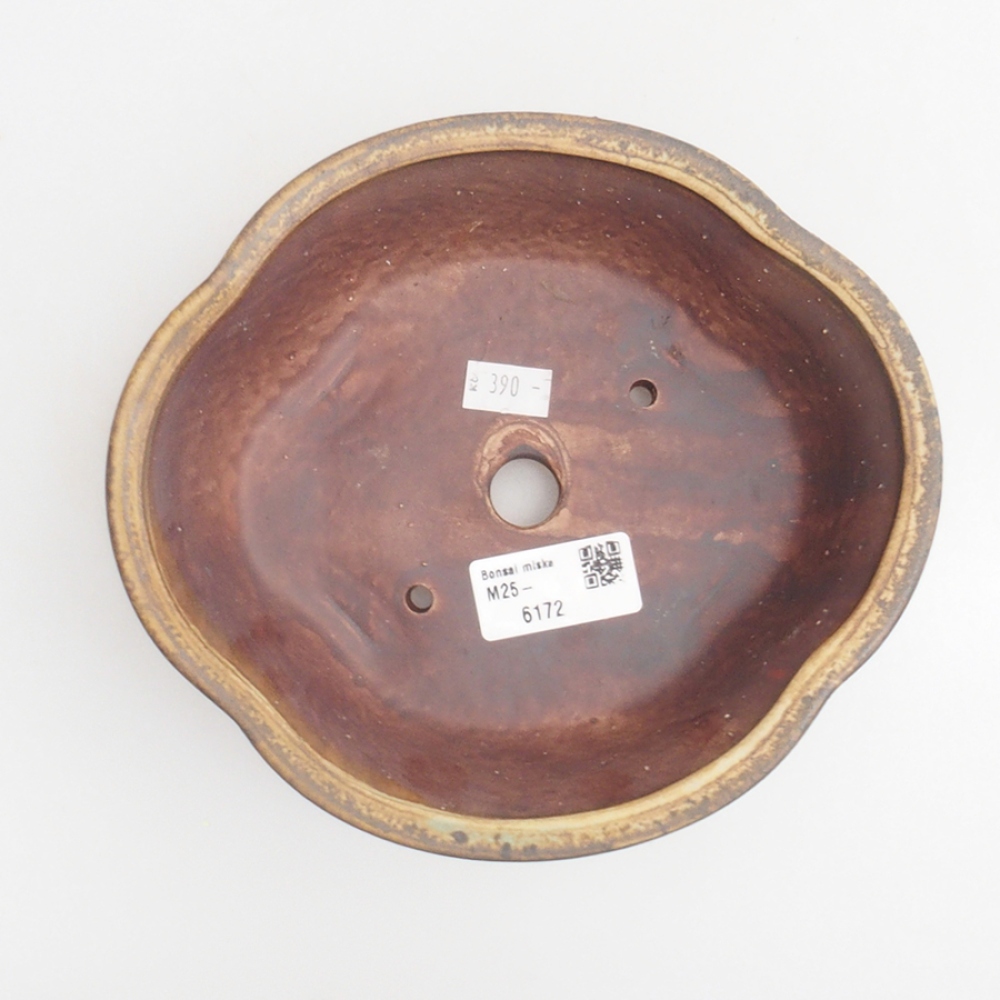 Ceramic bonsai bowl 18 x 17 x 6 cm, color brown