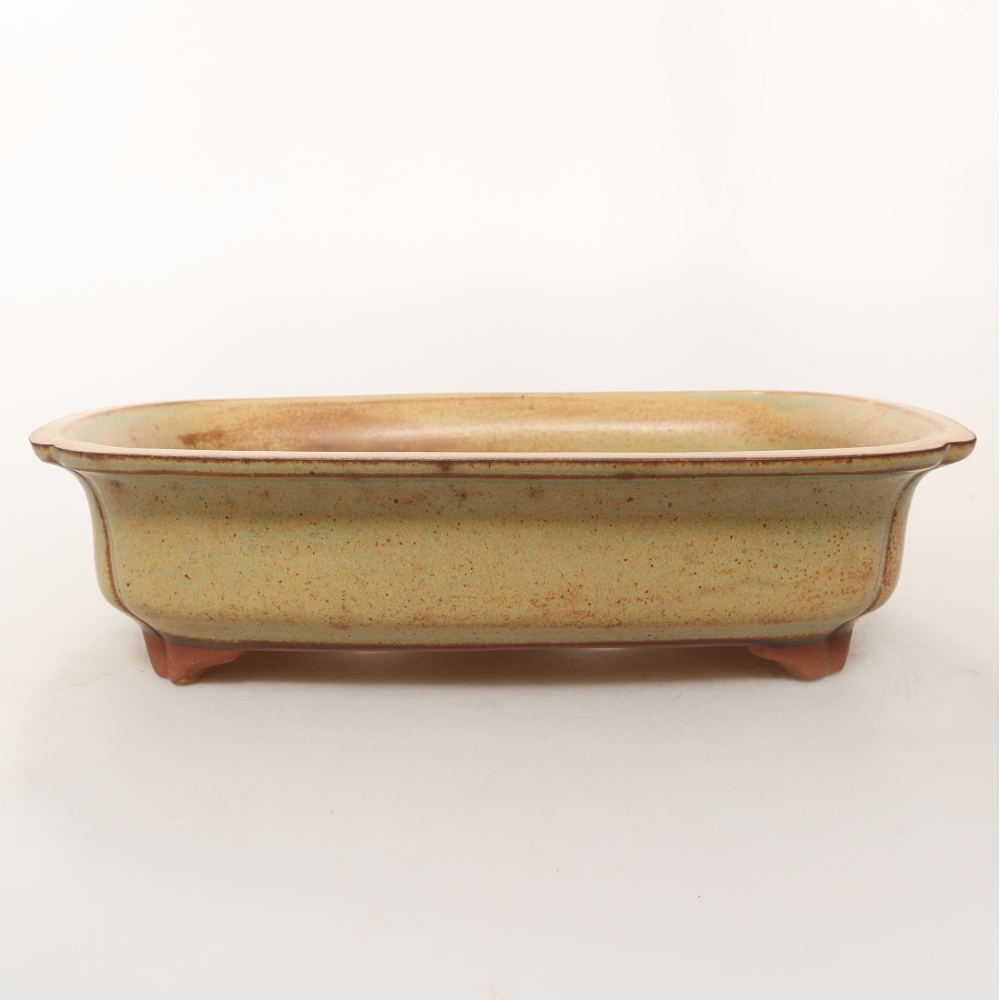 Ceramic Bowl  24.5 x 17.5 x 6 cm, greenish-brown