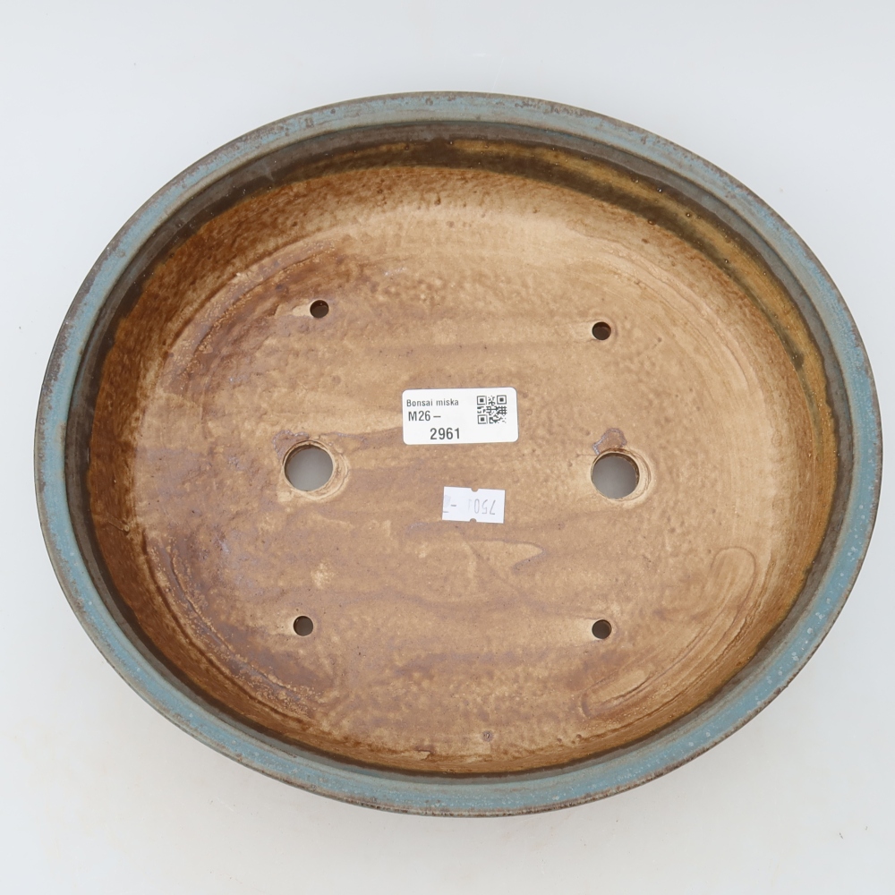 Ceramic bonsai pot, 27 x 24 x 5.5 cm, blue