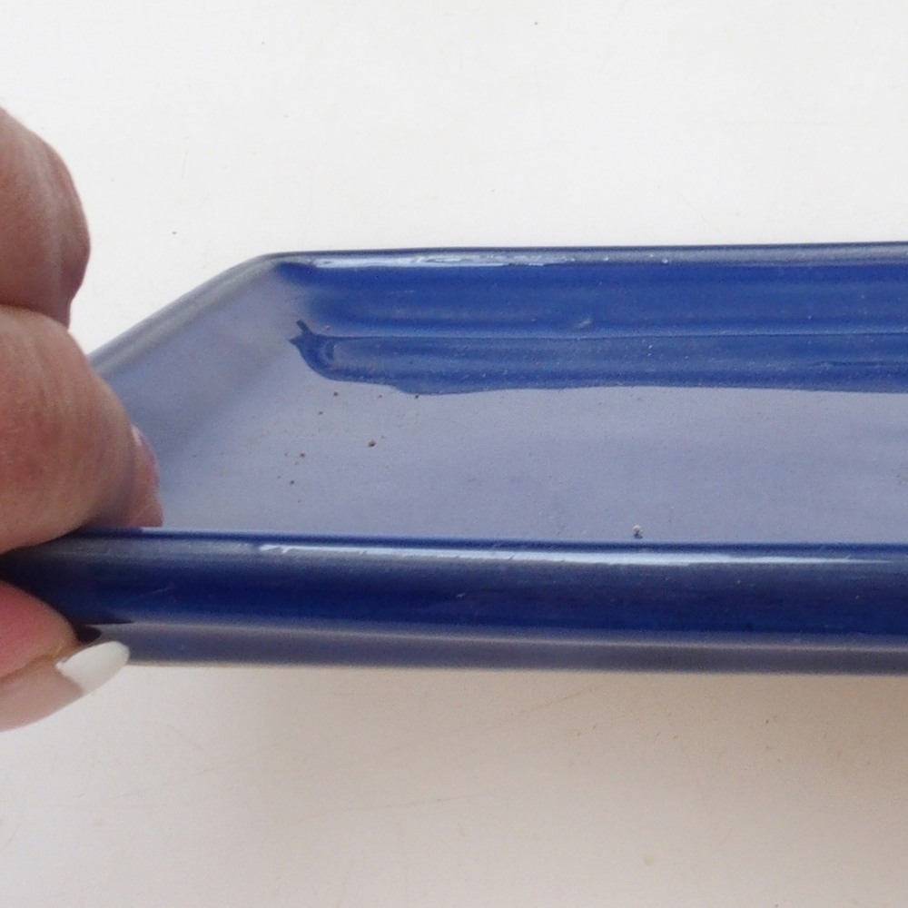 Bonsai bowl rectangle 19.5 x 14 x 1.5 cm - blue