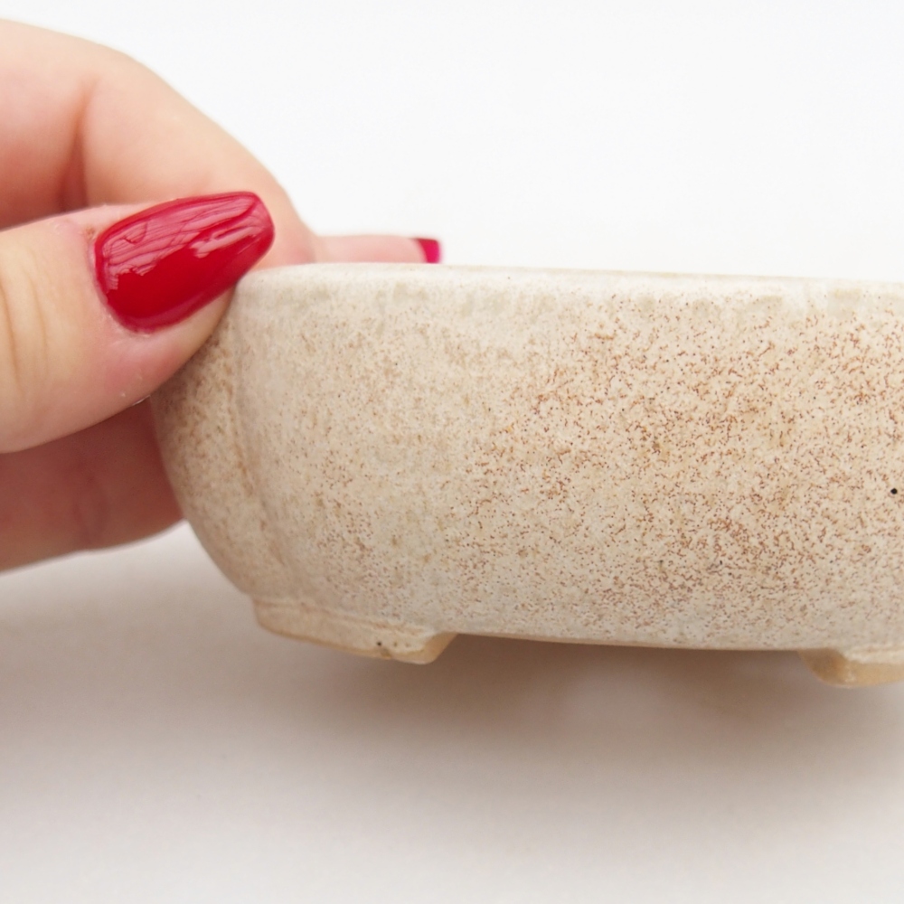 Ceramic bonsai bowl 10,5 x 9 x 3,5 cm, colour beige