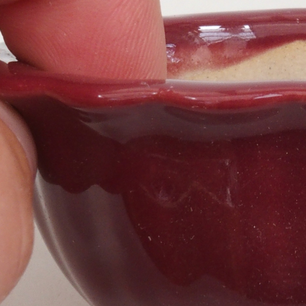 Mini bonsai bowl 6,5 x 6,5 x 3,5 cm, color burgundy