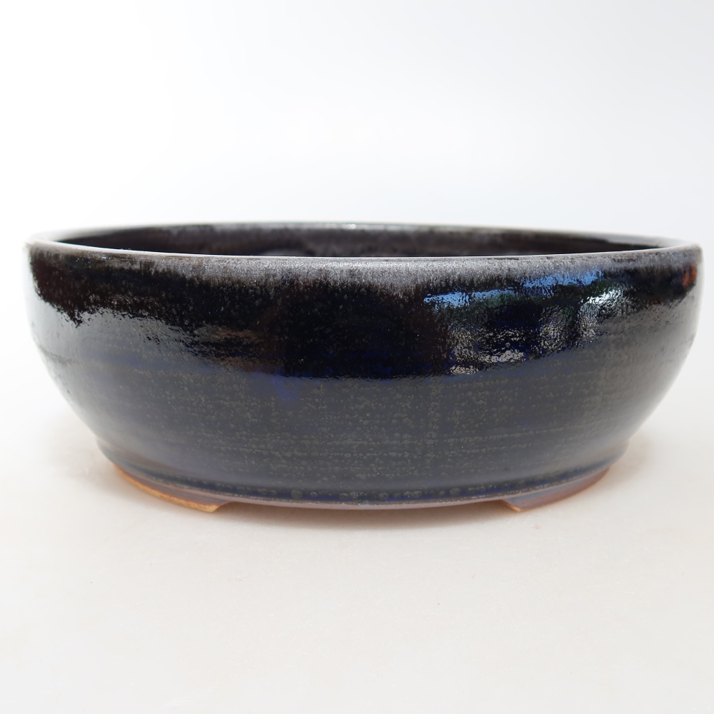 Ceramic bonsai bowl 18 x 18 x 6,5 cm, colour blue