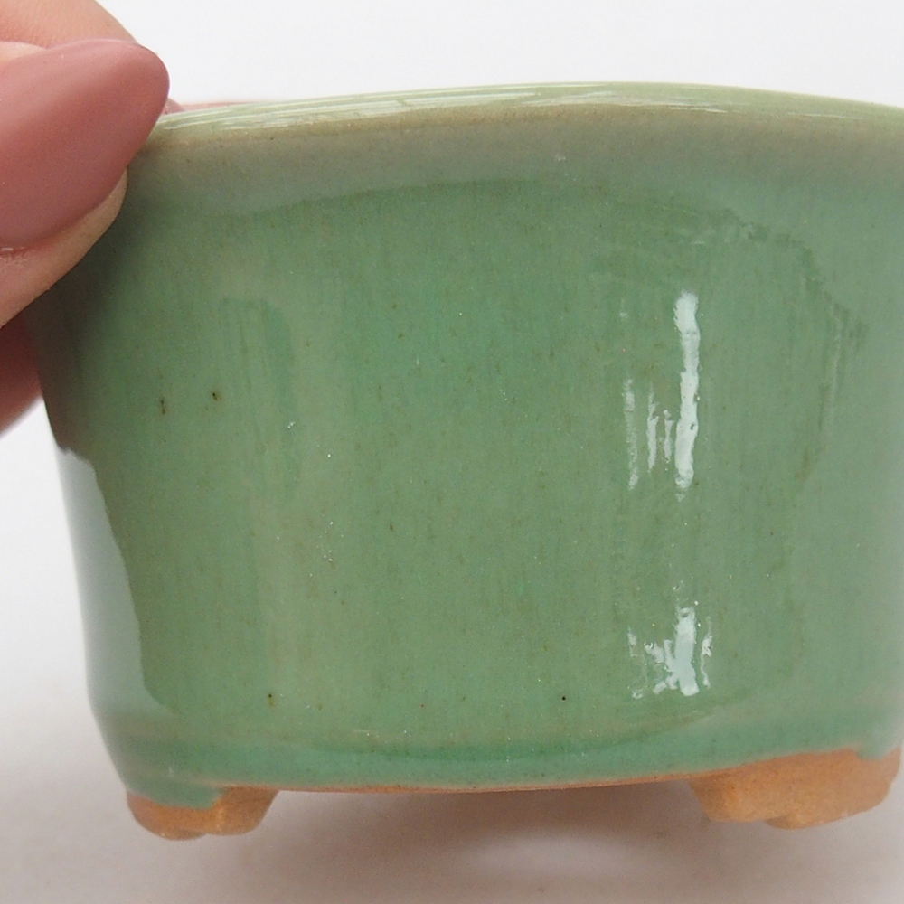 Ceramic bonsai bowl 9 x 9 x 5 cm, green