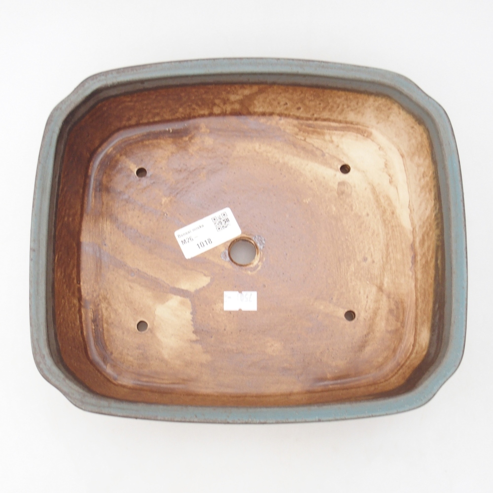Ceramic bonsai bowl 25 x 21,5 x 6,5 cm, colour blue