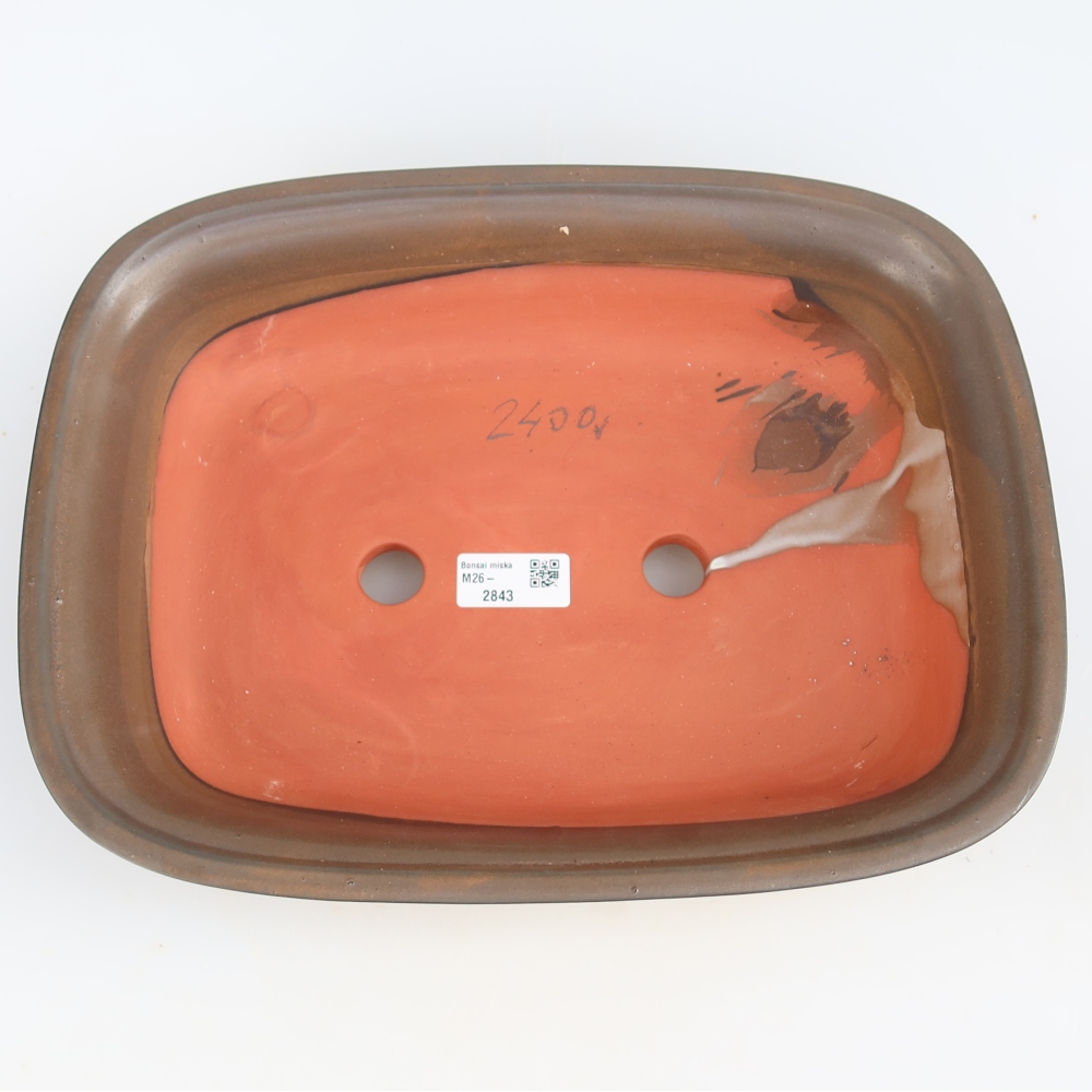 Ceramic Bowl  33.5 x 26 x 8 cm, brown