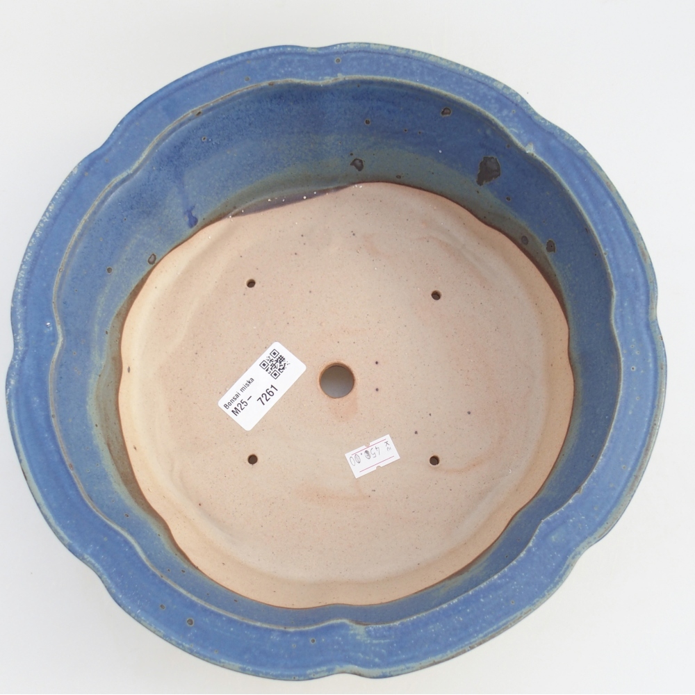 Ceramic bonsai bowl 27 x 27 x 8 cm, colour blue