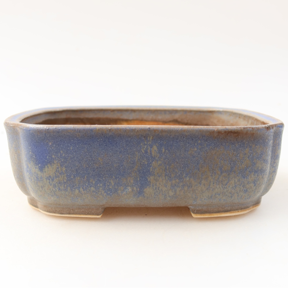 Ceramic bonsai pot, 13.5 x 12 x 4 cm, blue