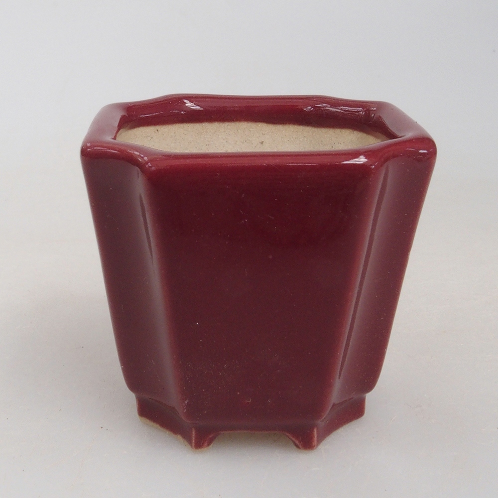 Mini bonsai bowl 4 x 4 x 4 cm, color burgundy
