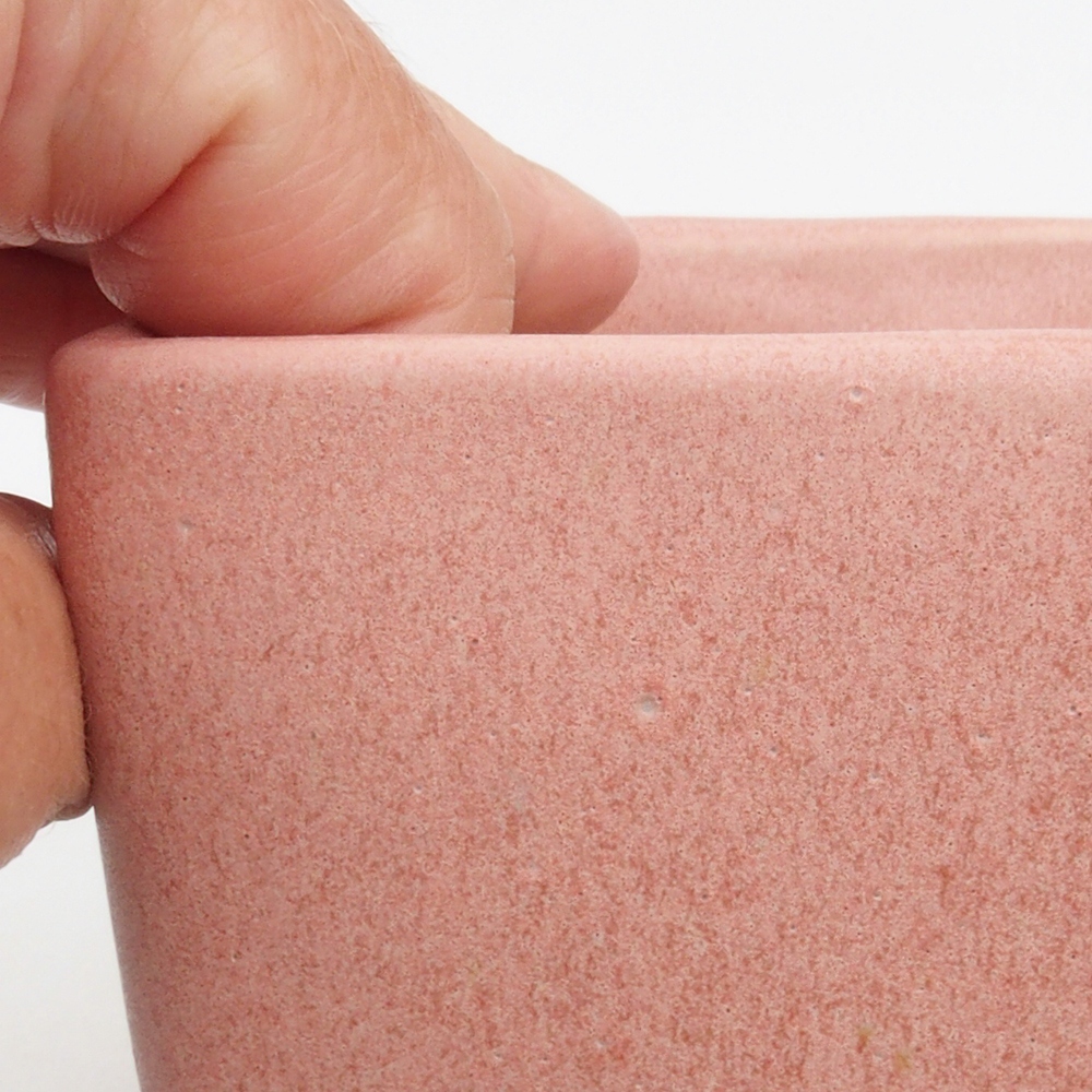 Ceramic bonsai bowl 11 x 11 x 8,5 cm, color pink