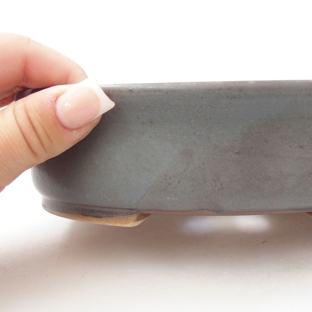 Ceramic bonsai bowl 17,5 x 16 x 4,5 cm, colour blue