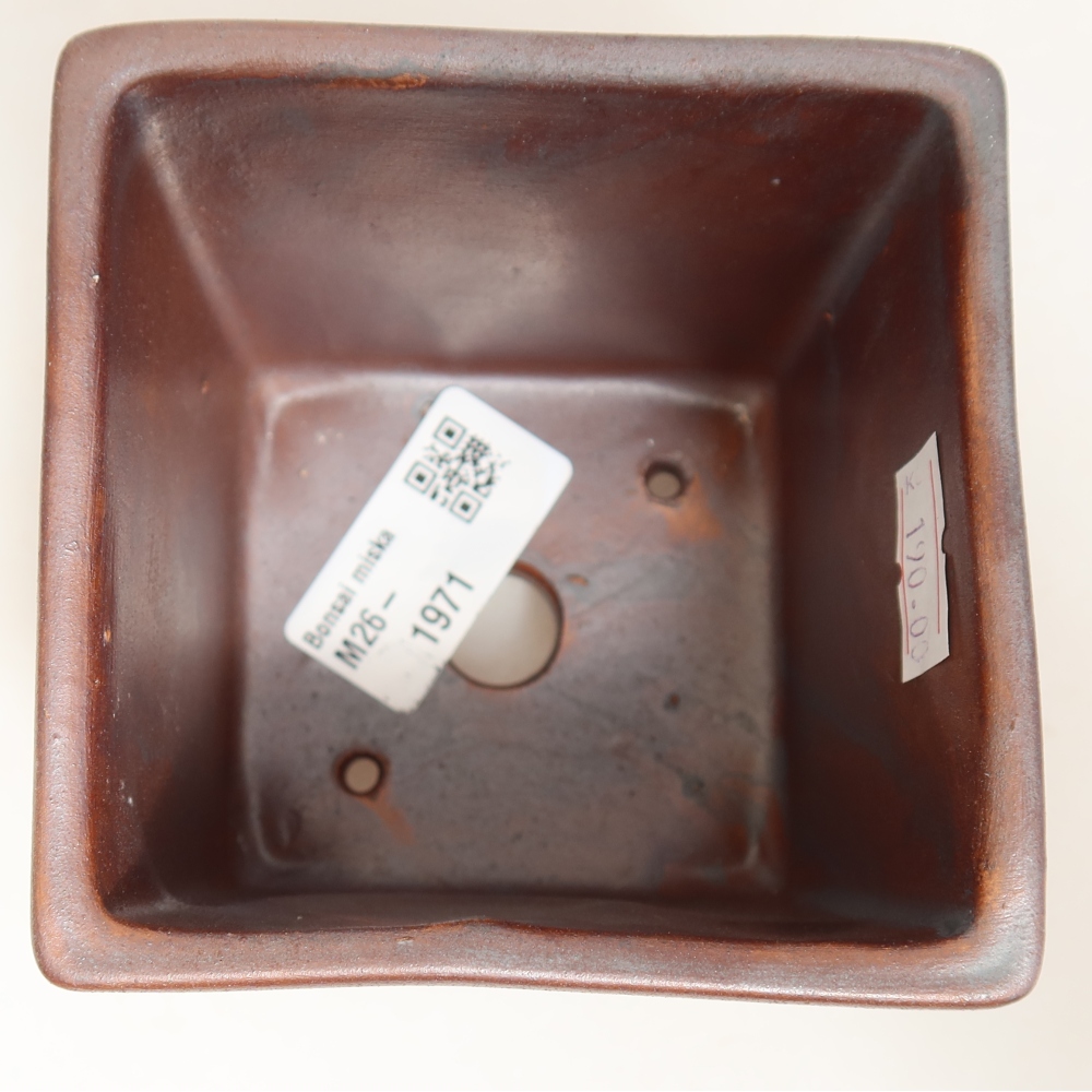 Ceramic bonsai pot, 9 x 9 x 8.5 cm, metallic color