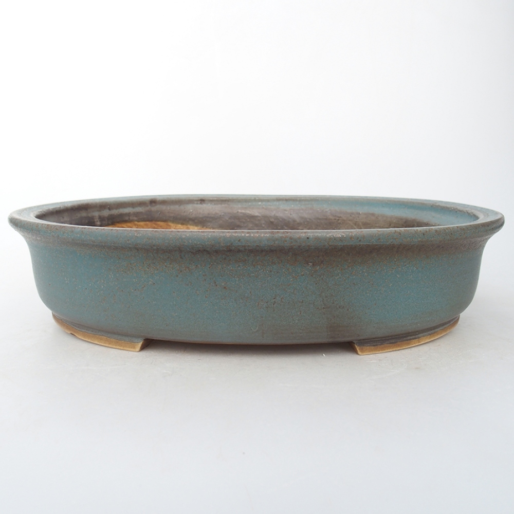 Ceramic bonsai bowl 26,5 x 23,5 x 5,5 cm, color blue