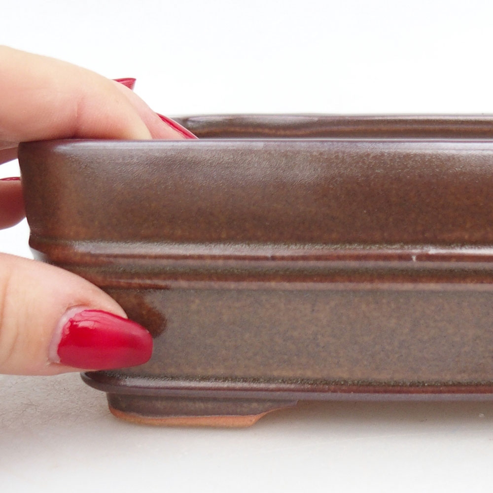 Ceramic bonsai bowl 17 x 12 x 5,5 cm, brown