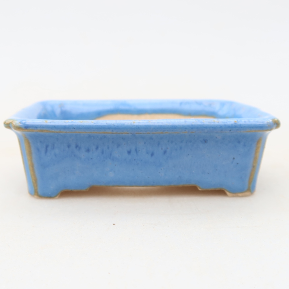 Ceramic bonsai pot, 7 x 5 x 2 cm, blue