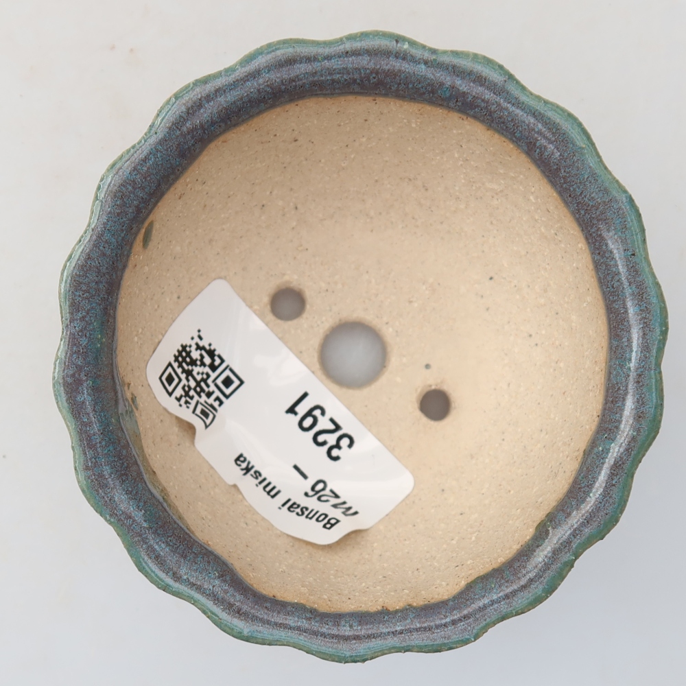 Ceramic bonsai pot, 7 x 7 x 3.5 cm, gray