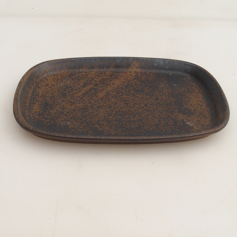 Ceramic bowl H06 - 20.5 x 14.5 x 1.5 cm - brown